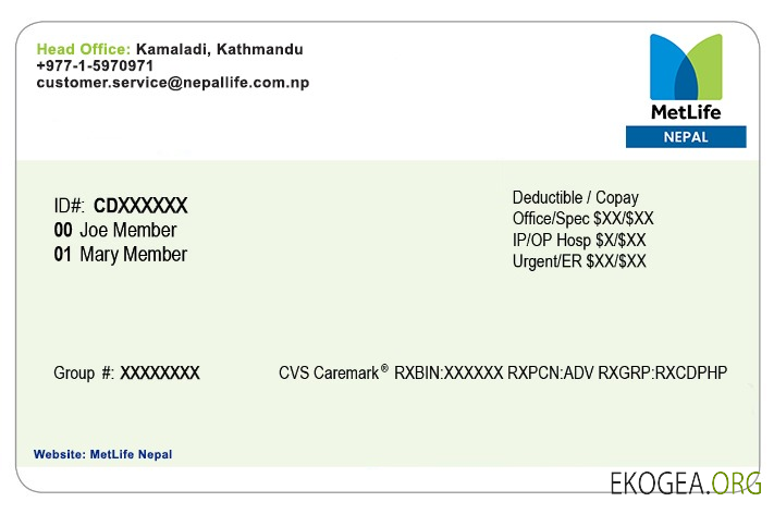 Carte d'assurance maladie du Népal